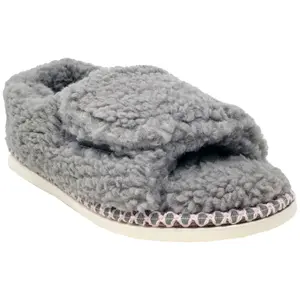GaaHuu Adjustable Open Toe Memory Foam Slippers- Berber