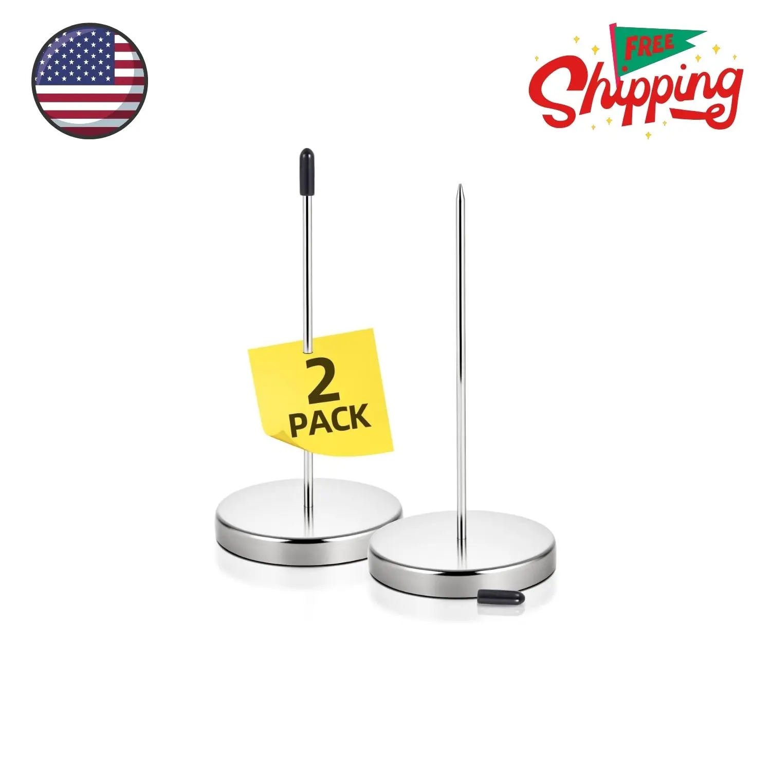 2 Pcs Desk Receipt Holder - Bill Fork Ticket Spike