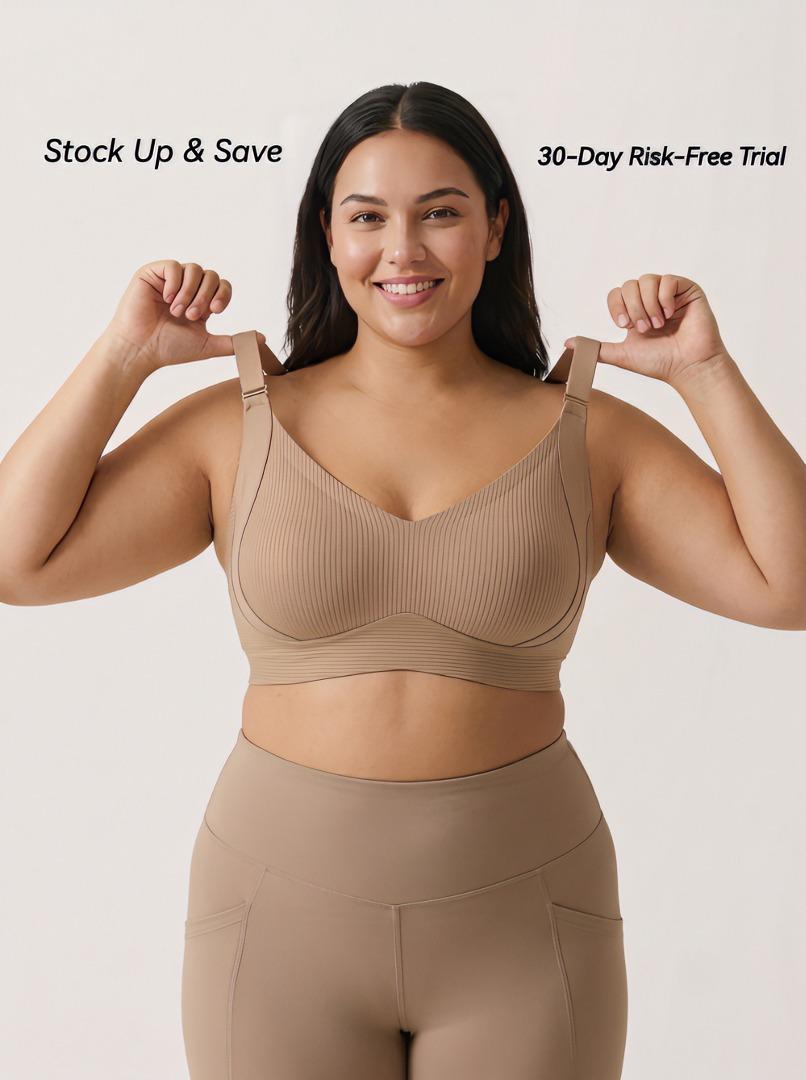 1/2/4PCS Seamless Wire-Free Push-Up Style Jelly Bra | Everyday T-Shirt Bralette & Soft Sleep Underwear for Women, High Stretch Adjustable Comfort Plus Size M-4XL