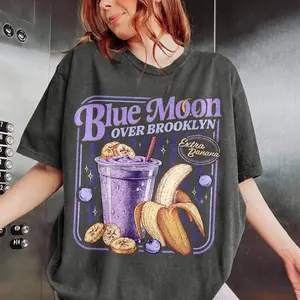 Comfort Colors Blue Moon Over Brooklyn T-shirt, Heated Rivalry Shirt, Extra Banana Smoothie Tee, Romance Book Movie Tee