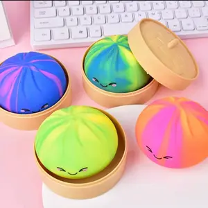 1 Mystery Color Rainbow  Squishy Big Dumpling Fidget Toy for Stress Relief Fun & Engaging Easy to Hold Versatile On-the-Go Use Ideal for All  (8.5cm x5.5cm)
