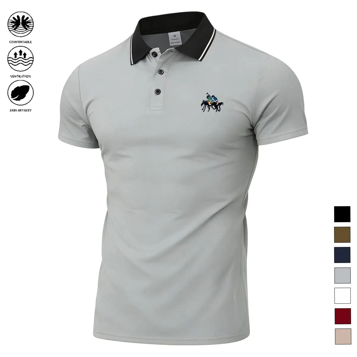Men’s summer short-sleeve polo shirt for golf, outdoor activities, and casual wear, offering excellent comfort — perfect for workouts, running, and golfing; durable, stretchy, and breathable — a high-quality top.
