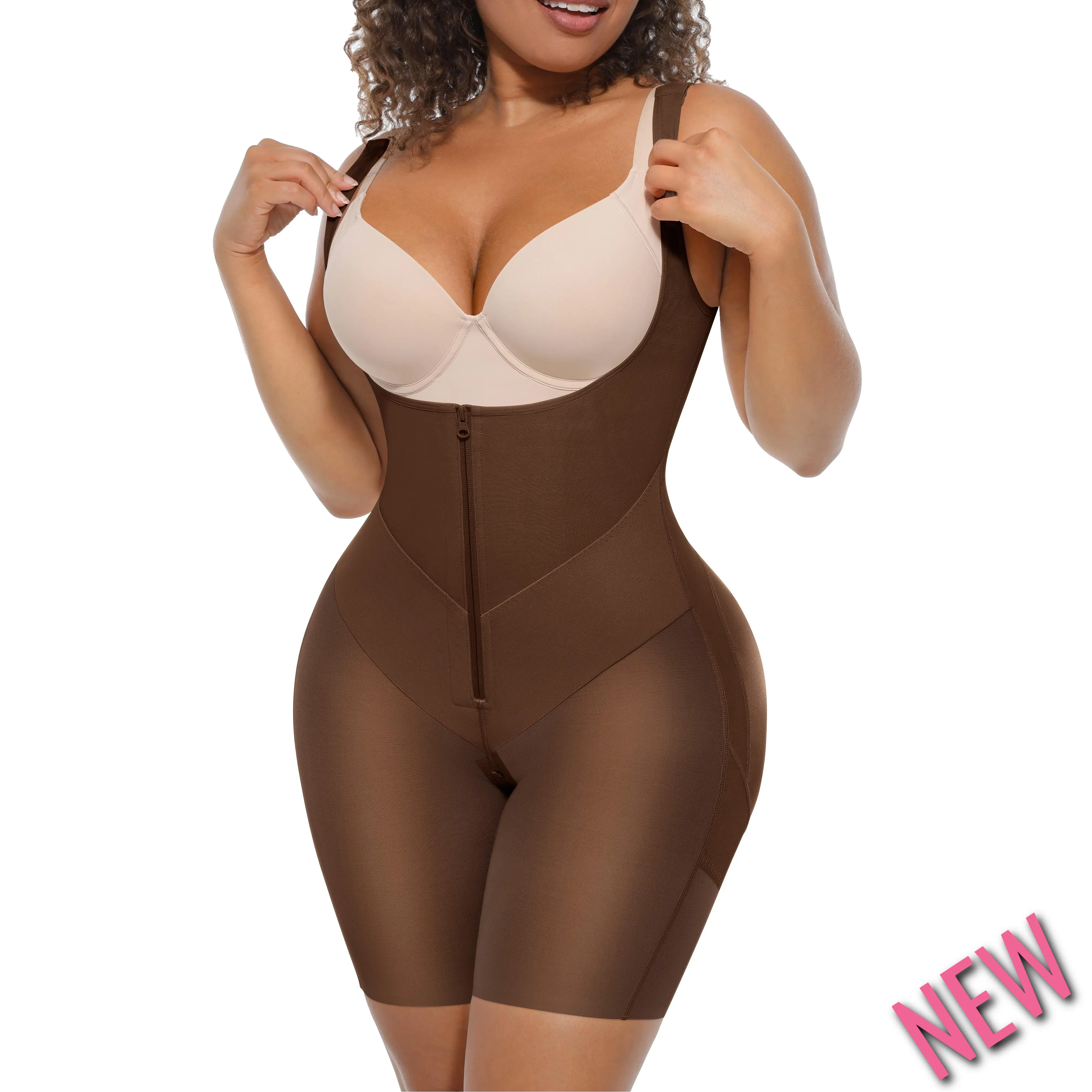 FeelinGirl #Live FeelVibe Fajas Colombianas Moldeadoras Butt Lifting Shapewear Faja Bodysuit with Zipper Crotch Womenswear