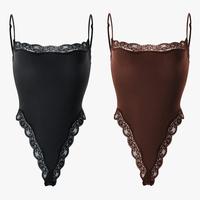 2pcs Bodysuit(Black/Cocoa)