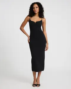 Express Body Contour V-Wire Sleeveless Midi Dress