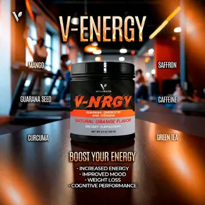 Vital Health V-NRGY Tropical Flavor - Cognitive/Mental Clarity, Energy, Quercetin & Vitamins Dietary Natural Supplement 3.1 oz
