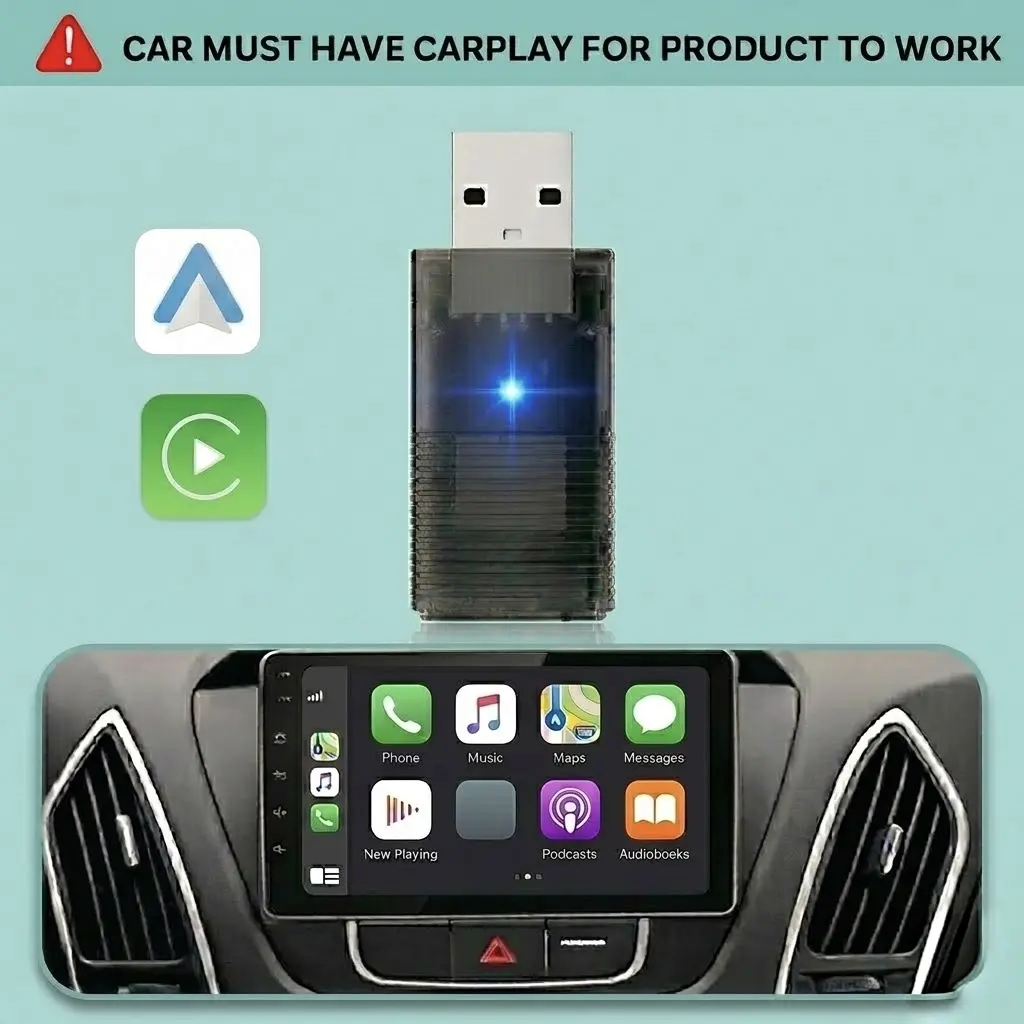 OTTOCAST New Wireless Apple CarPlay Adapter for Factory Wired Cars from 2016 Onwards - 2-in-1 Wireless CarPlay & Android Auto Adapter Easier Connectivity Compatibility Stable, Faster, Automotive
