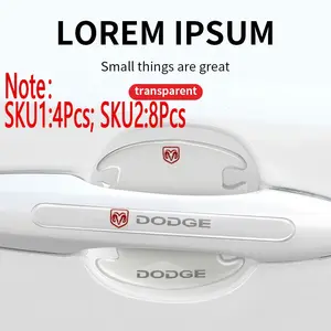 Car Door Handle Protector Bowl Anti-Scratch Reflective Sticker for Dodge Durango Caliber Dakota Neon Sxt Nitro Ram1500 Magnum, Durable & Stylish Accessory