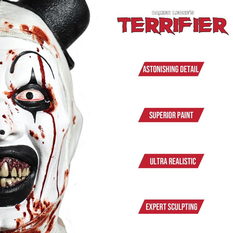 Tinsley Transfers Terrifier Deluxe Latex Mask - Art The Clown "Bloody Edition"