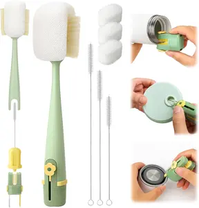 5 in 1 Bottle Cleaning Brush Set,Multifunctional Water Bottle Brush and Straw Cleaner Brush,Cleaning Tool Kit for Owala/Stanley/Yeti/Simple Modern Tumbler Cup Accessories,Kitchen Gadgets