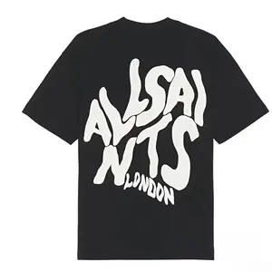 Allsaints London Stretch T Shirt | Bold Typographic Graphic With Clean Minimal Layout And Modern Urban Streetwear Inspired Design | Trendy Graphic Gift Cotton Sleek Minimalist Urban Fashion Aesthetic | Unisex Casual Graphic T Shirt