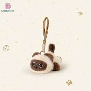 Cute Lying‑Posture Siamese Cat Plush Toy, Brown‑Mask Big‑Blue‑Eye Fluffy Kitty Stuffed Doll, Kawaii Realistic‑Style Pet Animal Plush