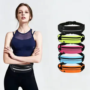 Running Belt for Women Men, Phone Holder for Running, Running Fanny Pack, Holder for Phone, Running Waist Pack, Adjustable Waist, [Fits All Phones]. Black with Black Zipper