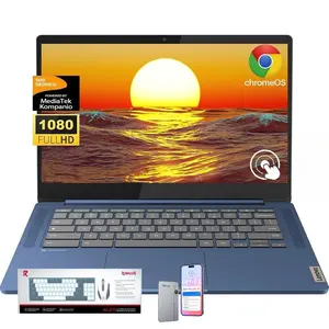 Lenovo 2026 Slim 3 14" FHD Touchscreen Chromebook | 8-Core MediaTek 520, Up to 16GB RAM, 64GB eMMC+128GB Micro SD, 13.5H Battery, WiFi 6, Chrome OS, Student Business Laptop with Bundle Accessory