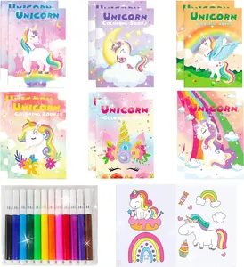 LaVenty 24 PCS Mini Unicorn & Pony Coloring Books Mini Sets with 12 Colored Pens, Magical Illustrations, Kids' Birthday Party Favors (Toys & Hobbies, Educational Arts & Crafts Supplies)