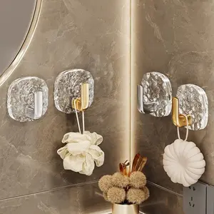 Luxury No-Drill Wall Hooks Set of 4, Easy Installation, Stylish Storage for Towels Kitchen Utensils Bathroom Essentials