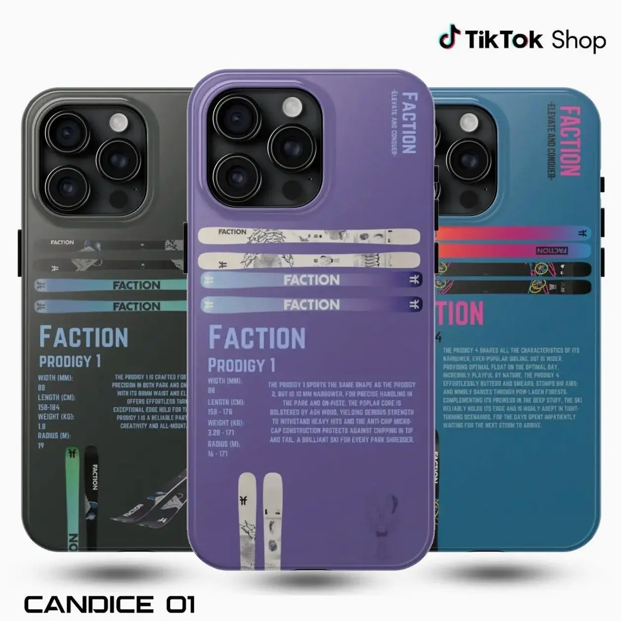 Faction Prodigy Skiing Phone Case, Snowboard Phone Cover, Snow Sports Gift  17 Air Pro Max, Accessories, Shell