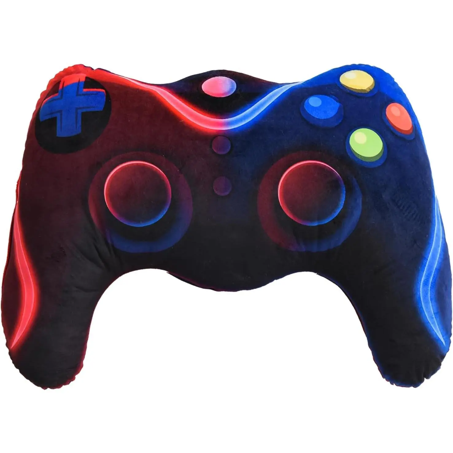 Controller Shaped Plush Throw Pillow Cushion for Boys and Girls Gamer Room Decoration for Sofa Couch/Computer Chair/Bed Gifts for Teen Boys Gaming  Pillow (Red Blue, Large)
