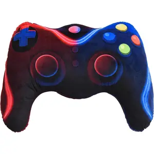 Controller Shaped Plush Throw Pillow Cushion for Boys and Girls Gamer Room Decoration for Sofa Couch/Computer Chair/Bed Gifts for Teen Boys Gaming  Pillow (Red Blue, Large)