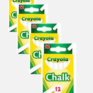 4 packs of 12 white Crayola chalk sticks