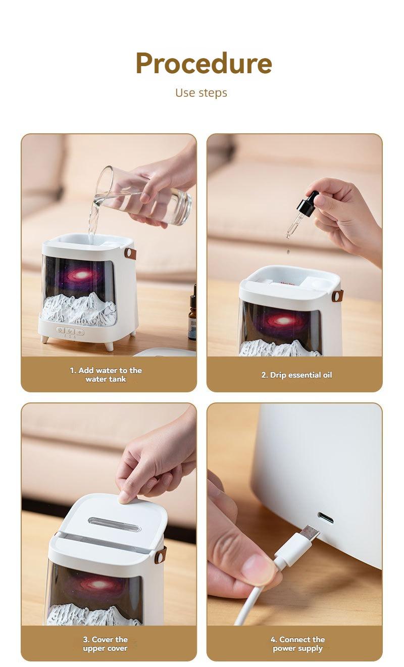 Simulated Planet Galaxy Aromatherapy Diffuser Home Use Multicolor Flame Fragrance Machine USB Humidifier