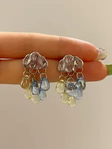 Cartoon Cloud Rain Earrings, Cute Drip Earrings for Women, Korean and Japanese Style Trendy Jewelry for Charming Ladies, Lightweight Earring