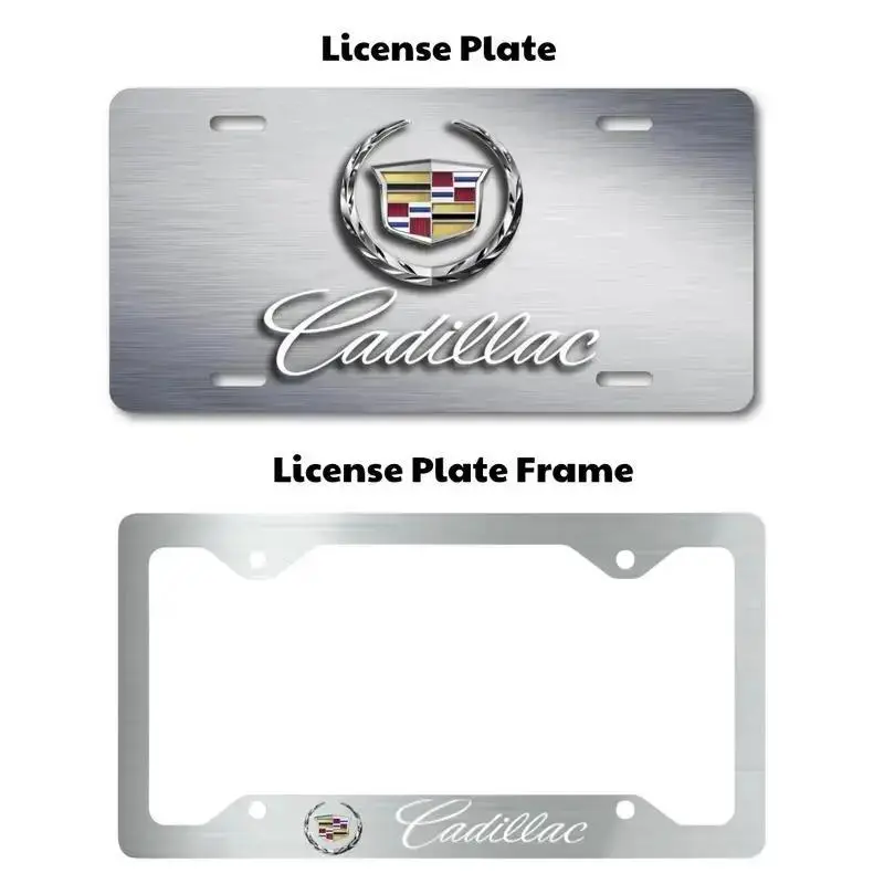 Cadillac License Plate And Plate Frame, Car Decor, Car Accessories