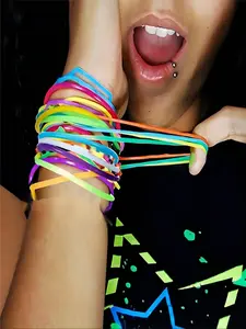 Boho Silicone Luminous Elastic Bracelet Set, Unisex Jewelry for Vacation Rock Music Party Gifts, Available in 20/40/60/100 Pieces