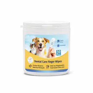 CASSIEL Pet Dental Finger Wipes teeth cleaning dental finger teeth wipes dealsforyoudays