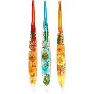 Ergonomic Crochet Hooks Set - 3 Sizes with Floral Resin Handles for Arthritis & Beginners, Comfort Grip for Hand Pain, Extended Soft Handle Design (Multicolor, 5-5.5-6mm)