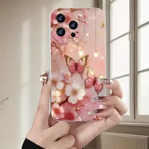 A Popular Butterfly-Patterned Phone Case Compatible with Iphone 17/15/14/13/12/11/XS/Plus/Pro/Max/Mini - a Creative And Stylish Design Suitable for Everyone, Perfect As a Gift for Friends, Family, Boyfriends, Or Girlfriends. Cellphone Smartphone