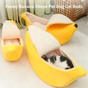 Banana Cat/Dog Bed - Soft and Cozy Pet Bed for Comfortable Sleep