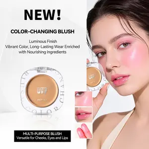 Color-changing blusher cream, brightening color-changing blusher for contouring, eyeshadow with pearlescent finish, dual-use cream for lips and cheeks, skin-nourishing, non-caking, boosting vitality and enhancing complexion, new natural gradient blusher c