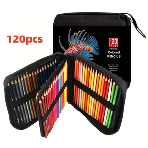 120pcs Professional Colored Pencil Shockproof Kit with Detachable Shoulder Strap,Extra-Large Capacity Portable Canvas Pencil Case Set,For Professional artistic use,Artists Drawing Coloring Sketching