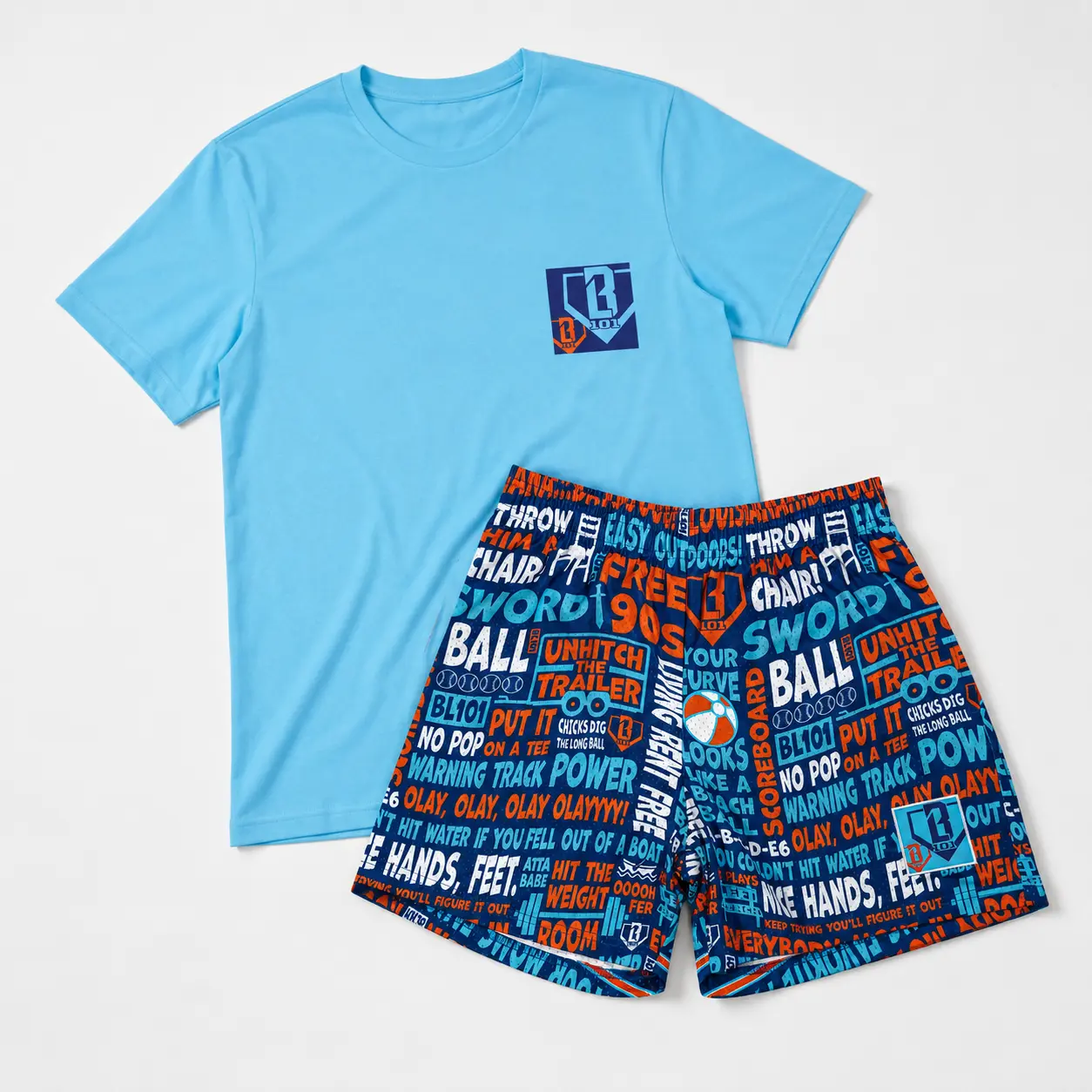 Trash Talk Tee & Short, Baseball Lifestyle 101 Set Outfit For Youth– Matching Baseball Streetwear Outfit, Youth & Adult Sizes, Colorful Game Day Set
