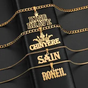 FF0049 New Store Opening|   Free Shipping|Custom Hip Hop Name Necklace| Gothic Font & Crown Personalized Pendant|Ideal for birthdays, graduations, or cultural celebrations-each font style reflects a unique personality.
