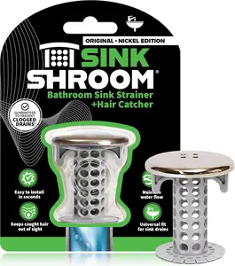 Revolutionary Sink Drain Protector Hair Catcher, Strainer, Snare, Nickel Edition