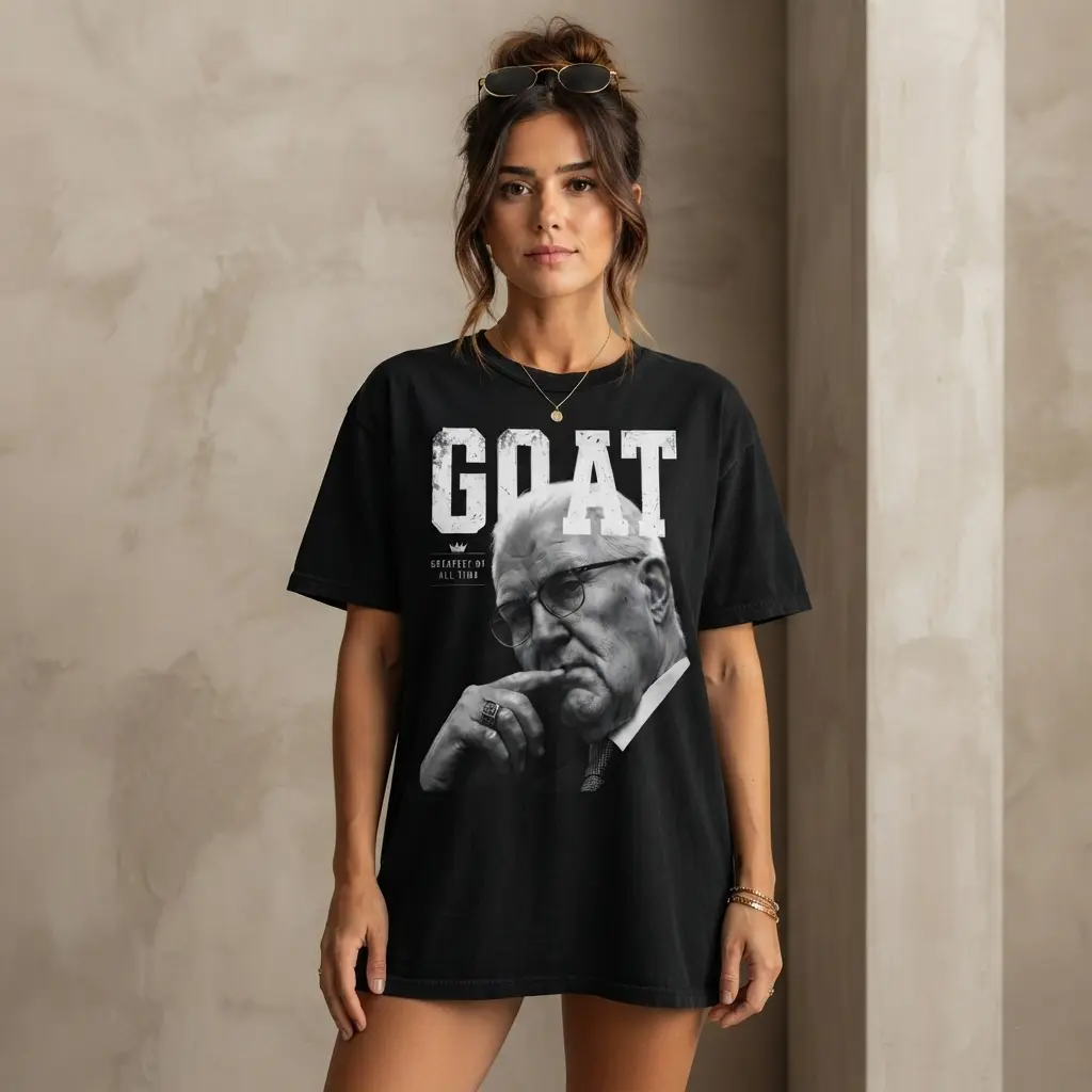 GOAT Kevin Reddington portrait tee | Black and white vintage photo graphic tee