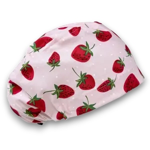 Strawberry Euro Scrub Cap for Women with Satin Lined Option by Paradise Caps.