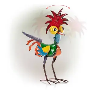 American Style Garden Statue, Garden Sculptures, Colorful Rooster Animal Decor, Creative Iron Art Craft, Outdoor Decoration, High-End Gift Item