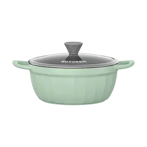 BUYDEEM 26cm Nonstick Stockpot, Saucepan for Soup, Stew, Braising, Shallow Green, CP152US