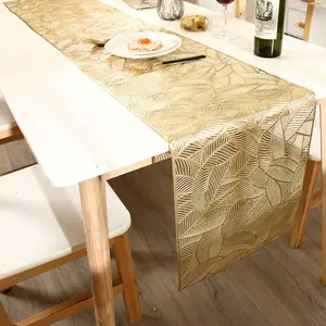 PVC Table Runner 71" x 13.8" (180cm x 35cm) Elegant Table Centerpiece for Dining Room Parties Weddings Birthdays Anniversaries Banquets Holiday Decorations (Gold)