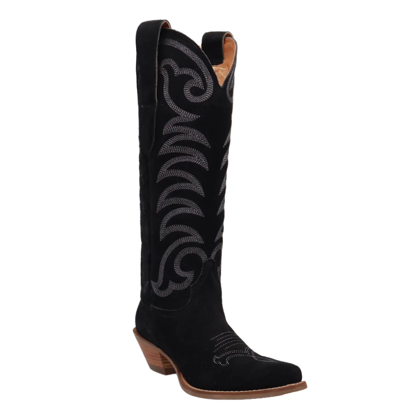 Dingo Ladies Movin' On Suede Black Tall Western Boots DI2184-BK