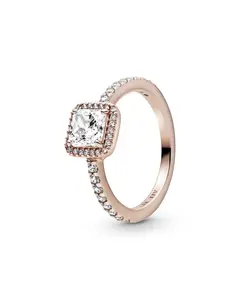 Pandora Square Sparkle Halo Ring