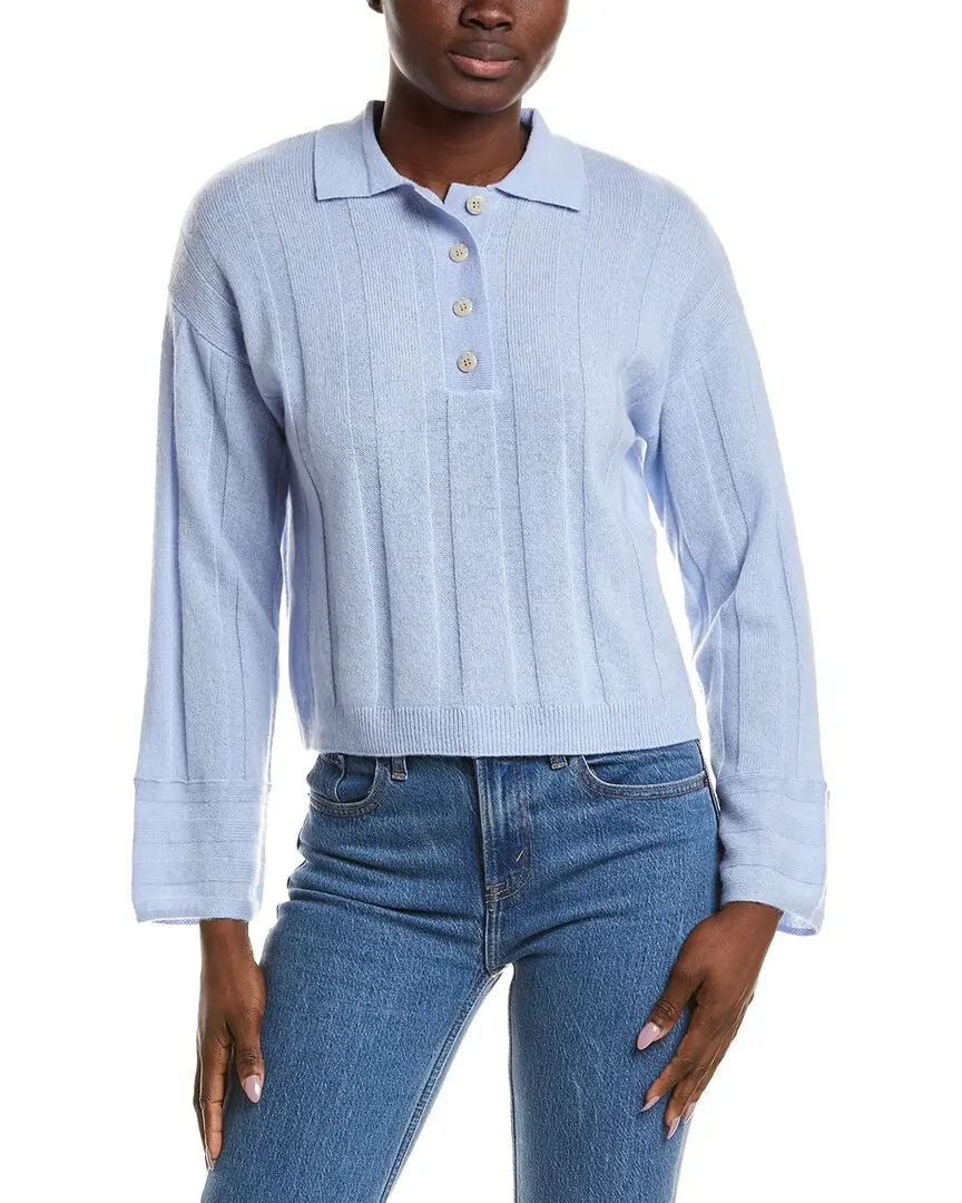 NAADAM Coastal Cashmere Ribbed Polo Sweater