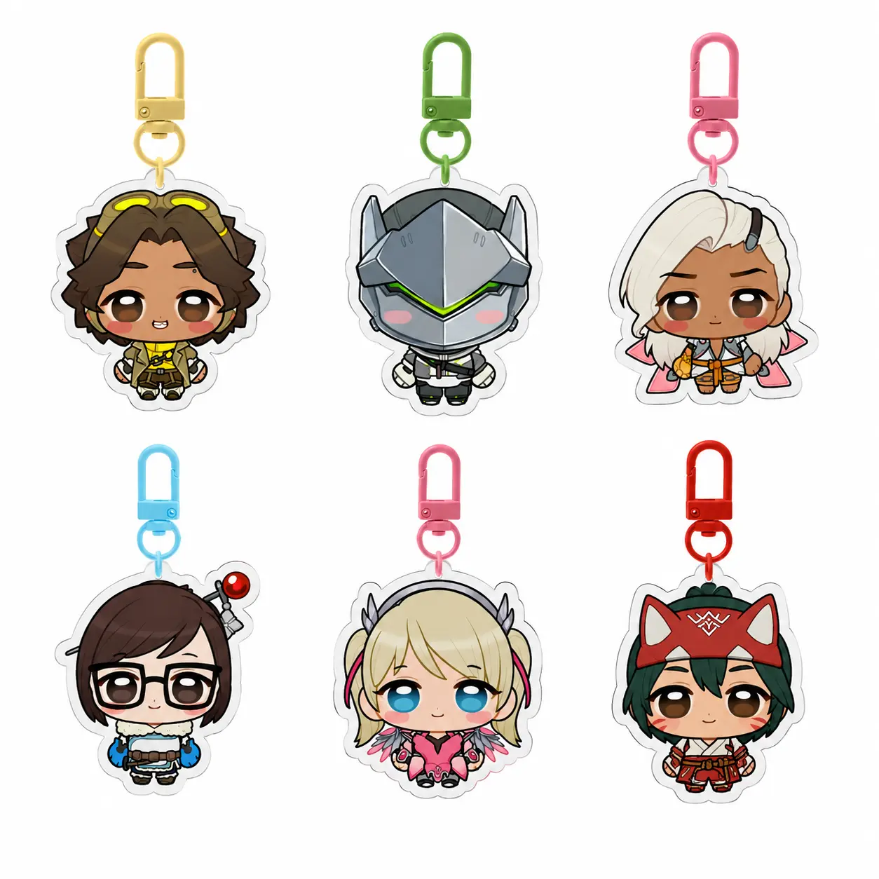 Overwatch Kiriko, Mercy, Mei, Lifeweaver, Genji, Venture, Juno, Tracer  keychain