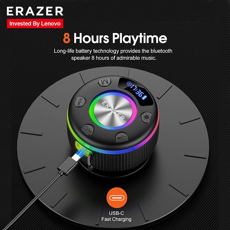 ERAZER XM102 Waterproof Shower Bluetooth Speaker Portable Wireless Speaker with Suction Cup IPX6 Waterproof Speaker Suitable for home/party/outdoor/beach, electronic products, birthday gifts