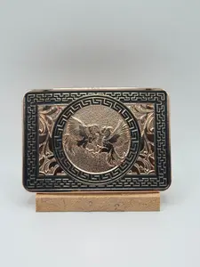 Buckle -Duelling Roosters Rose Gold "belt not included"