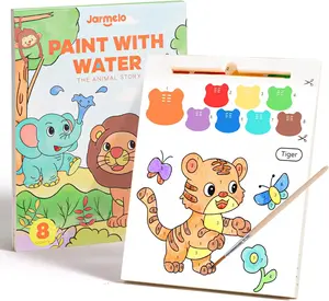 Paint with Water Books for Toddlers, Mess Free Watercolor Painting Activity for Kids Ages 1-3, 2-4, 4-6, Art Craft Coloring Gift with Brush, Airplane Travel Activities for Toddlers, Animals