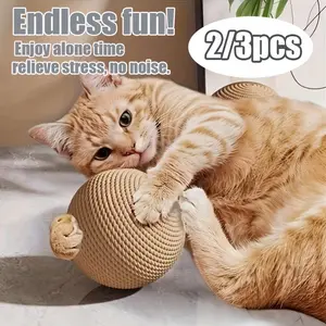 Large Sword Grass Cat Toy Balls Set of 2-3, Safe Material, Self-Entertainment, Indoor Outdoor Holiday Play, Ideal for Medium Cats